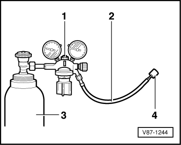 Leak detection in refrigerant circuit using compressed air or nitrogen